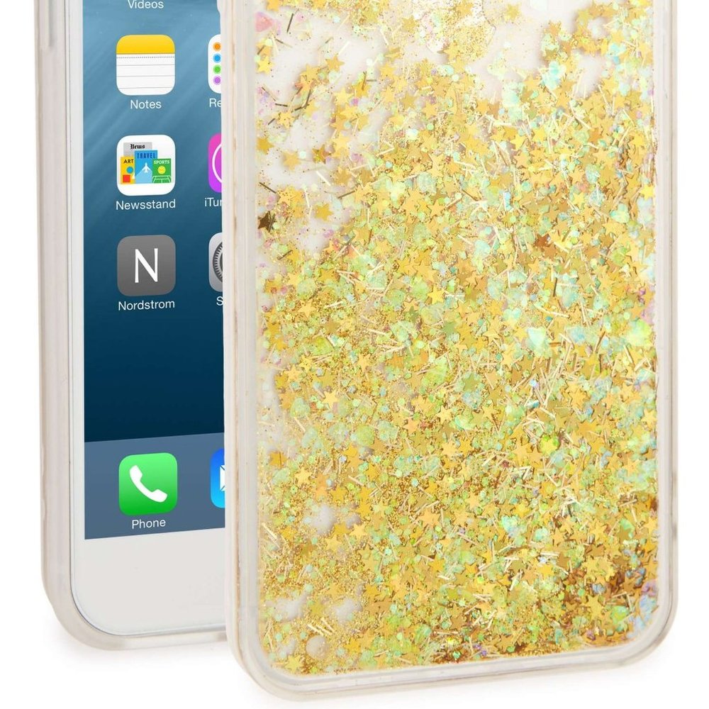 RECOVER/Nordstrom iPhone 7 GLITTER PARTY Case GOLD New NIB Fun HPx2π - Picture 4 of 7